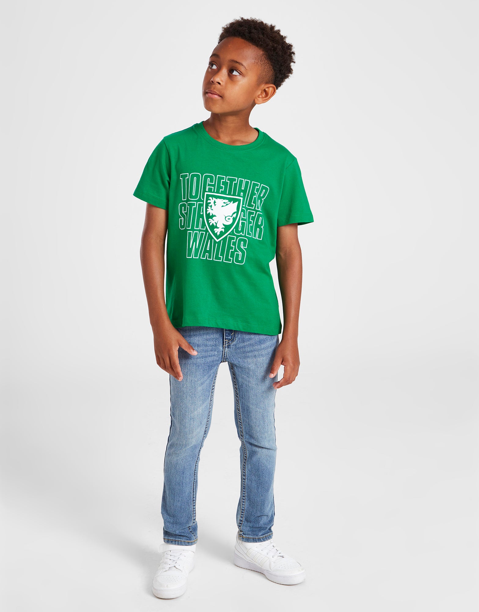 Official Team Wales Kids 'Together Stronger' T-Shirt - Green - The World Football Store