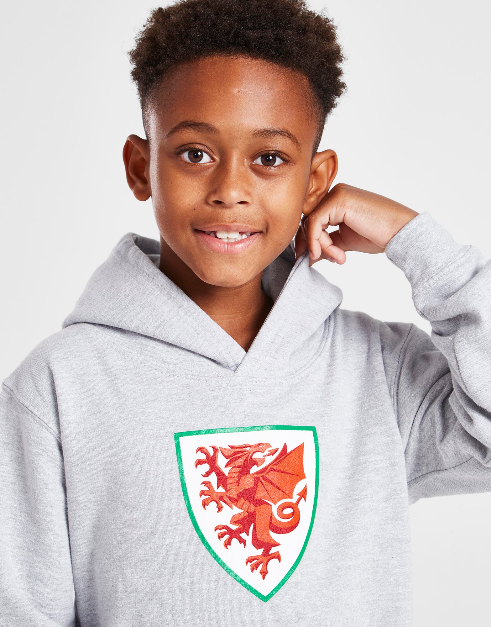 Official Team Wales Kids Hoodie - Grey