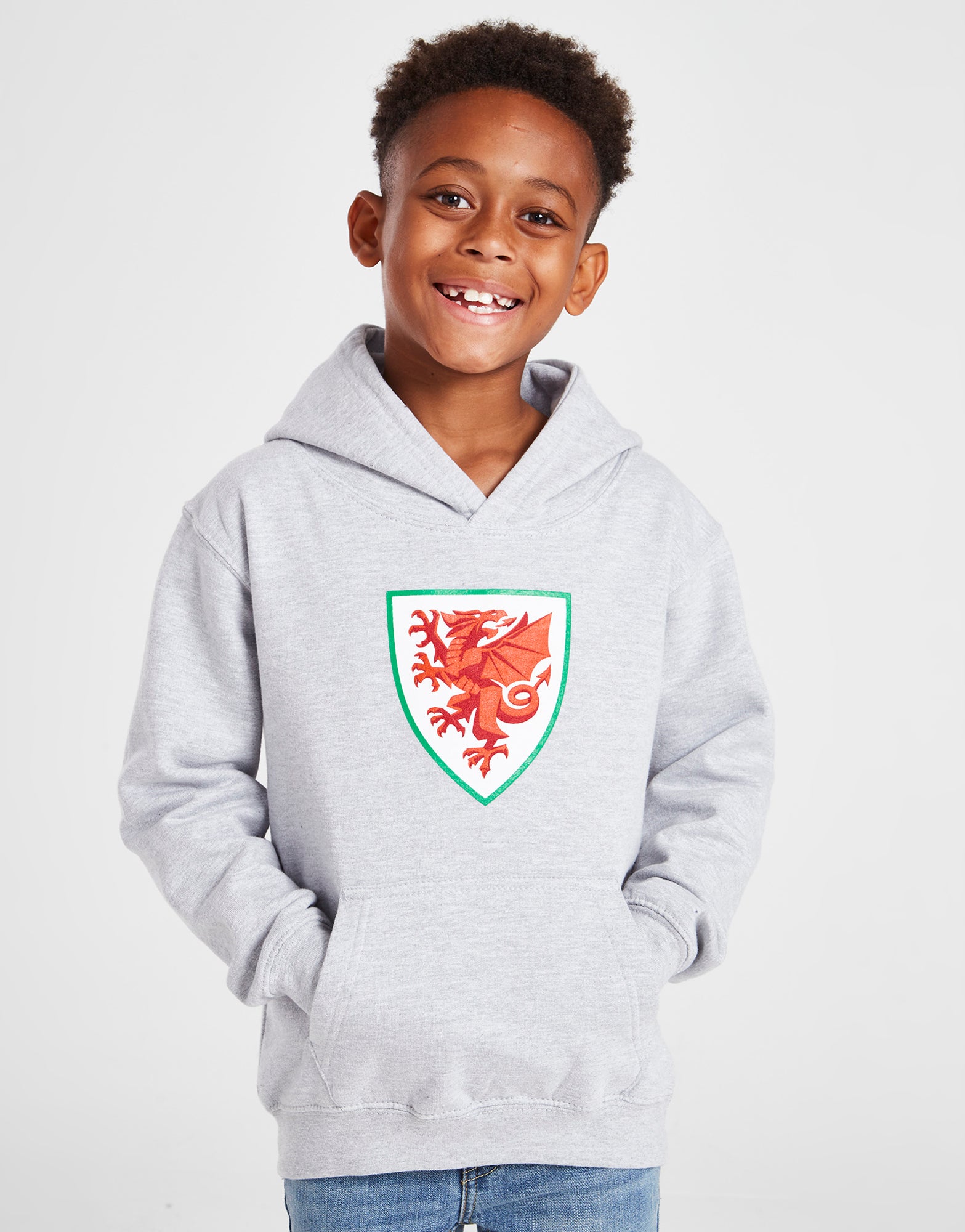 Official Team Wales Kids Hoodie - Grey - The World Football Store