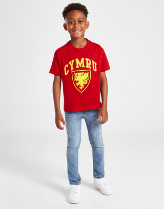 Official Team Wales Kids Crest T-shirt Red