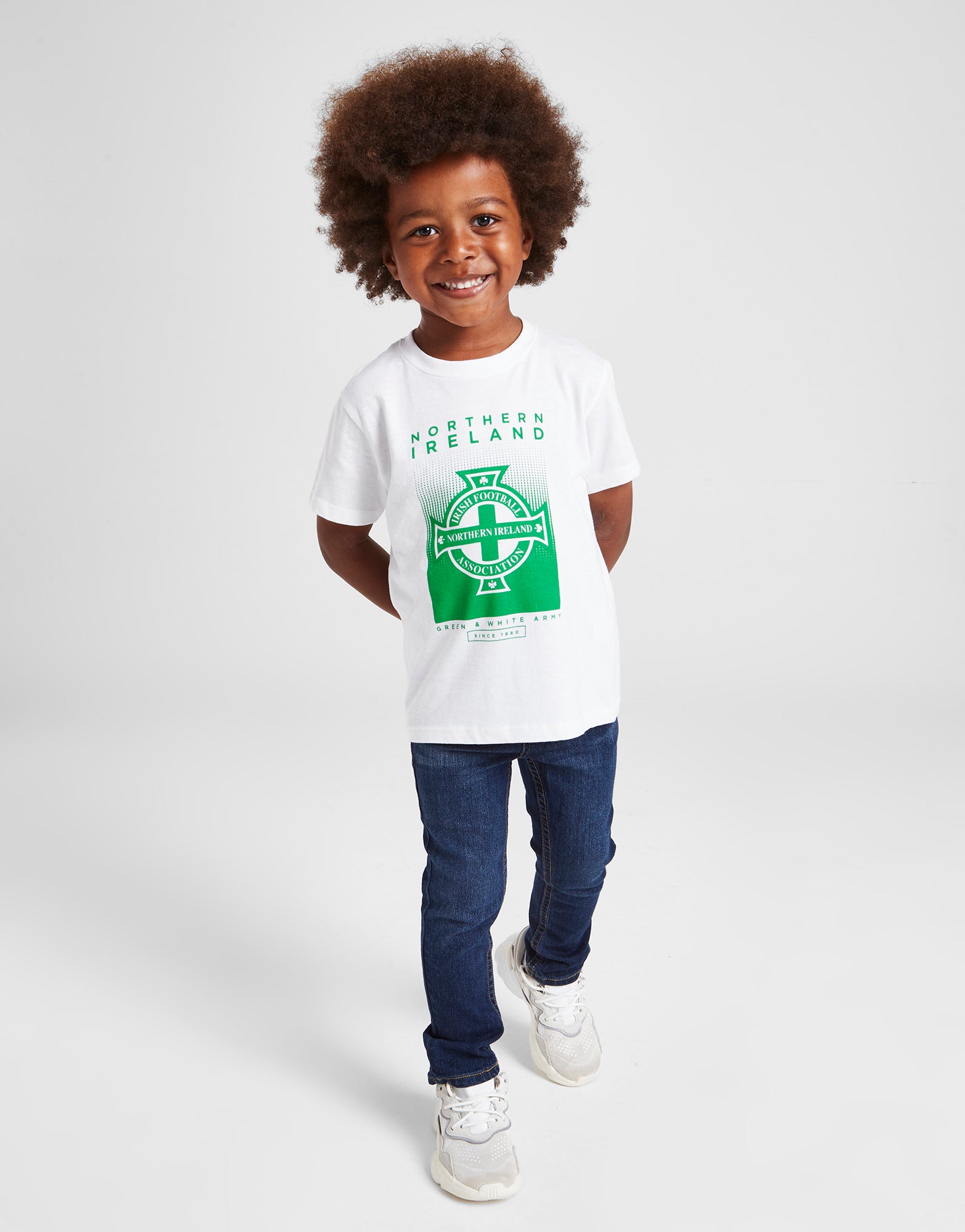 Official Team Northern Ireland Crest Graphic T-Shirt Kids - White