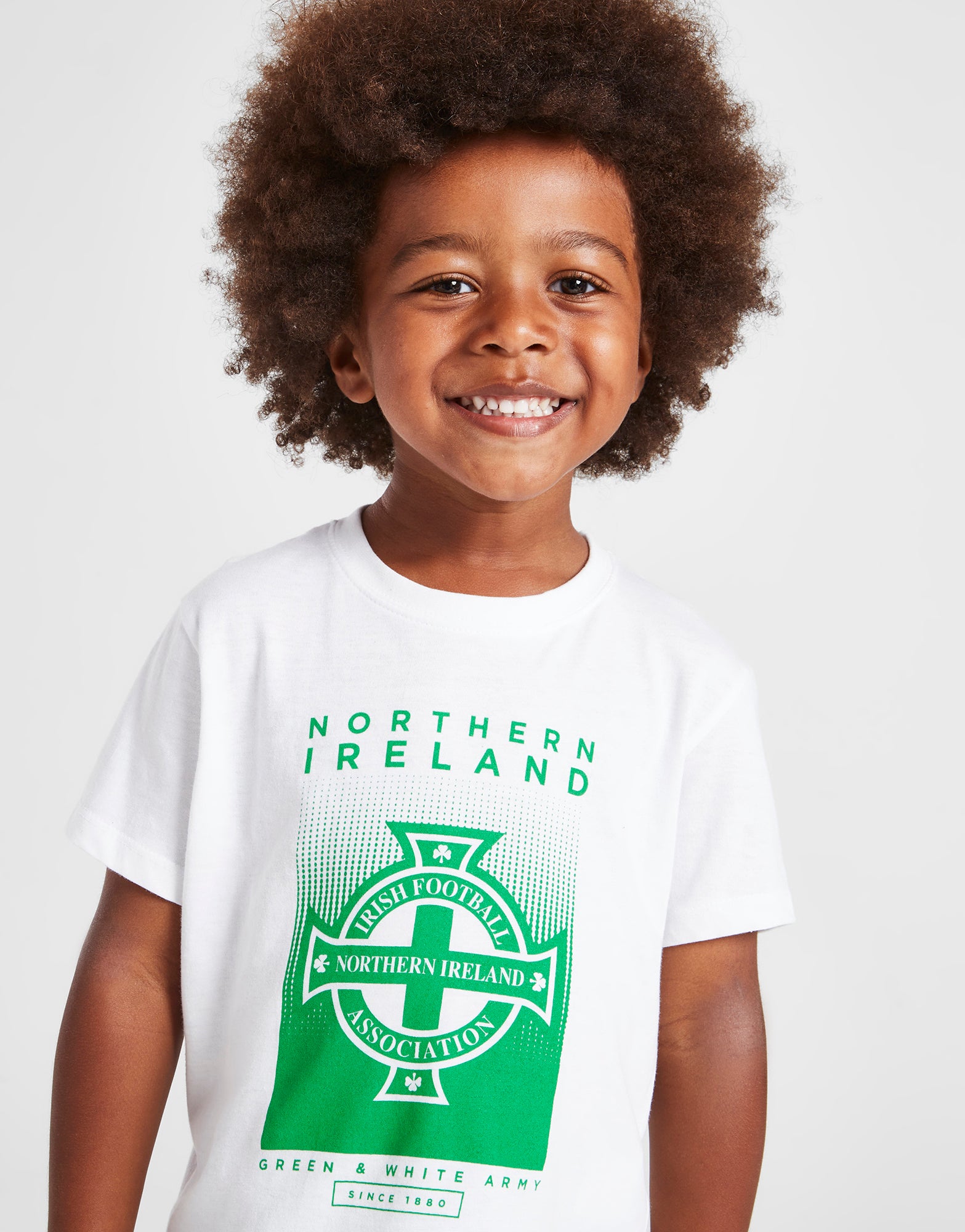 Official Team Northern Ireland Crest Graphic T-Shirt Kids - White - The World Football Store
