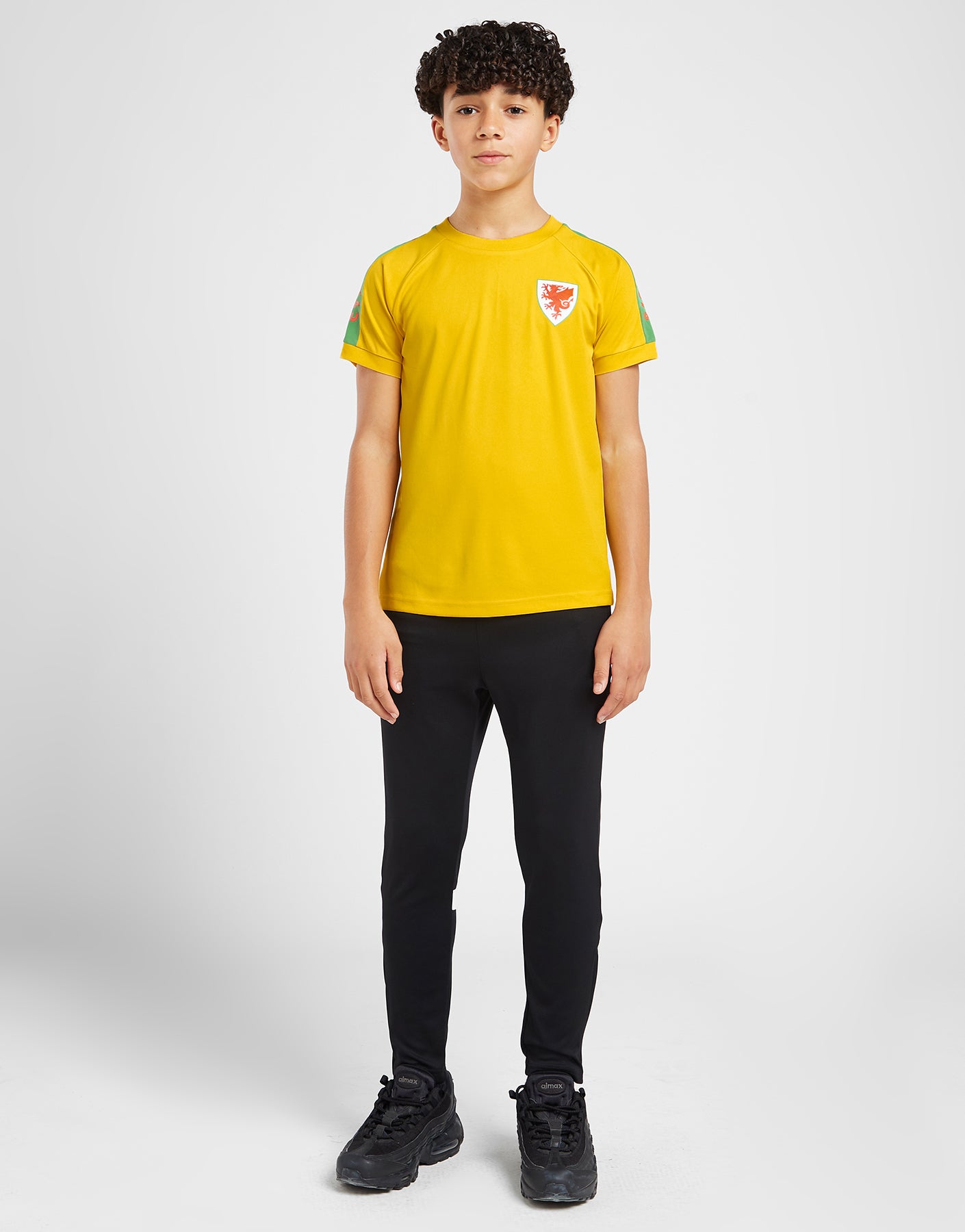 Official Team Wales Kids Sleeve Print T-Shirt - Yellow - The World Football Store