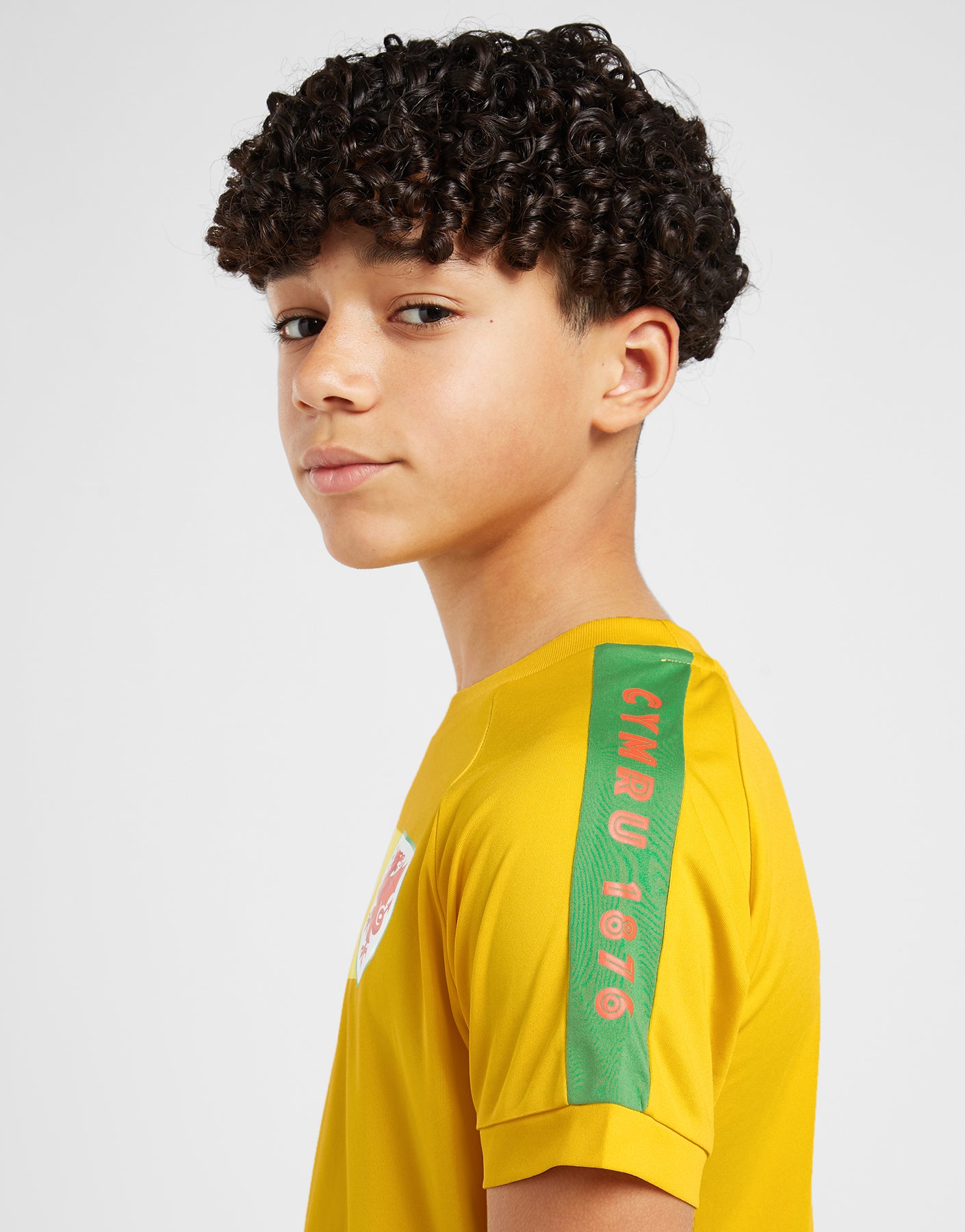 Official Team Wales Kids Sleeve Print T-Shirt - Yellow - The World Football Store