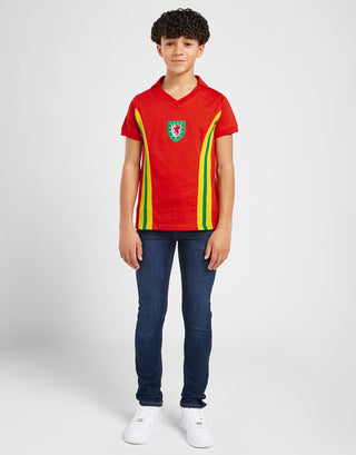 Official Team Wales Kids 1976 Retro Jersey Red