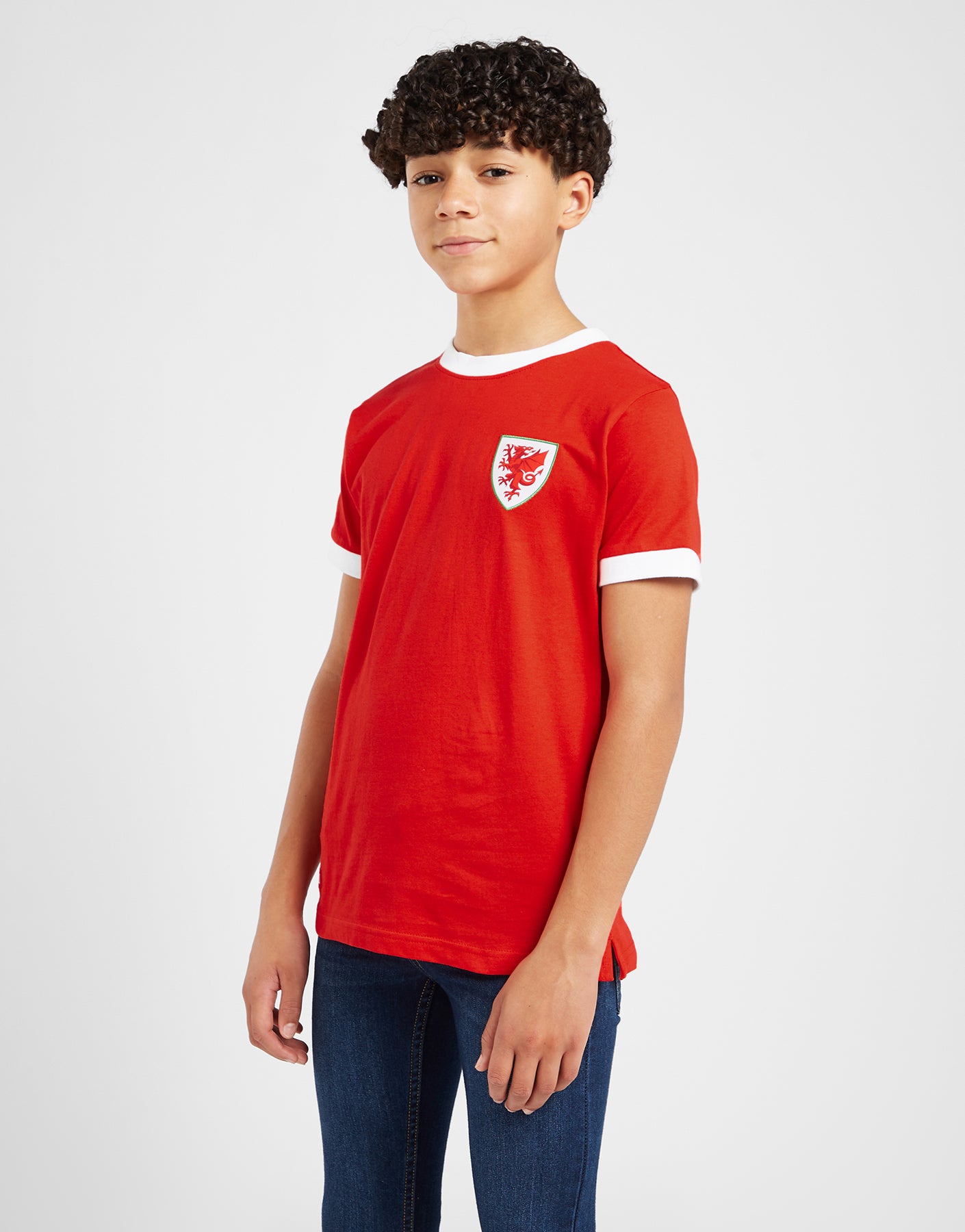 Official Team Wales Kids Ringer T-Shirt - Red - The World Football Store
