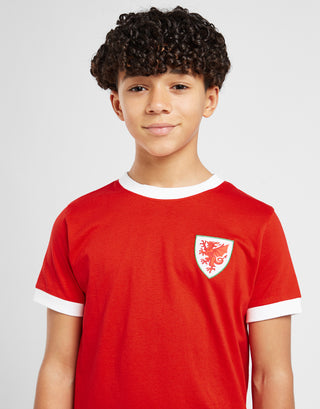 Official Team Wales Kids Ringer T-Shirt Red